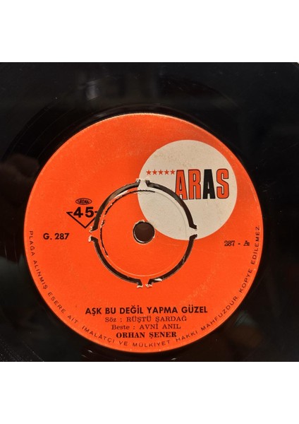 Orhan Şener – Aşk Bu Değil Yapma Güzel / Ne Gözlerinin Yeşili Ne Saçlarının Sarısı 45LİK