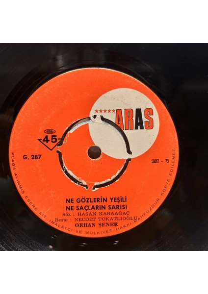Orhan Şener – Aşk Bu Değil Yapma Güzel / Ne Gözlerinin Yeşili Ne Saçlarının Sarısı 45LİK