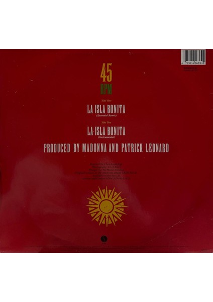 Madonna – La Isla Bonita 1987 BASKU12" Maxı Sıngle