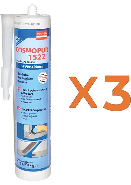 Cosmopur 1522 Poliüretan Tutkal 310 ml - 3 Adet