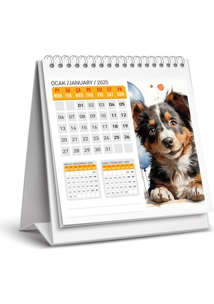 2025 Köpek Color Masa Takvimi