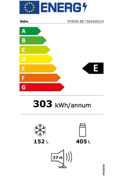 978556 Eb E Enerji Sınıfı 556 lt No Frost Buzdolabı