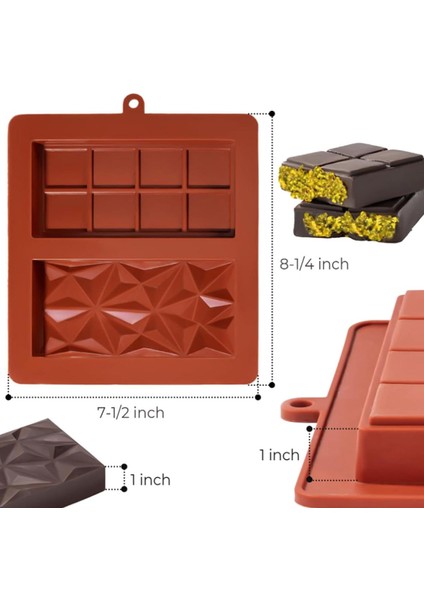 Dubai Derin Bar Silikon Çikolata Kalıbı & Tablet ve Yıldız Desenli Çikolata Kalıbı indirimleri