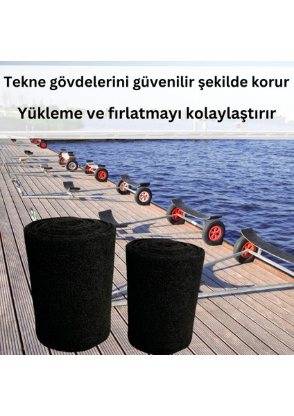 Dayanıklı Tekne Römorku Halısı Dayanıklı Kesilebilir Koruyucu Mat Siyah (20CM x 4m)
