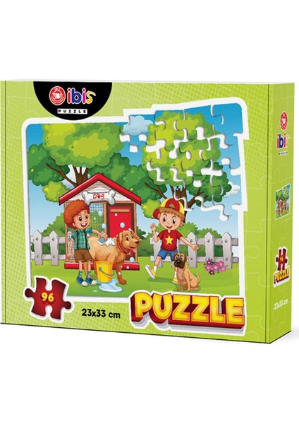 Kelebek Oyuncak Sevimli Köpekler 96 Parça Puzzle