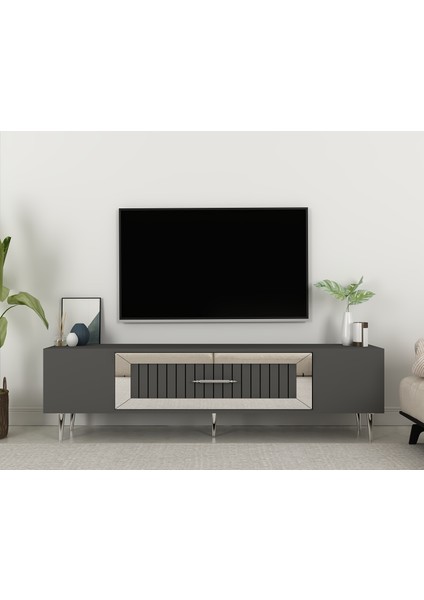 DEKOLP3CT Tv Sehpası Antrasit-Gümüş