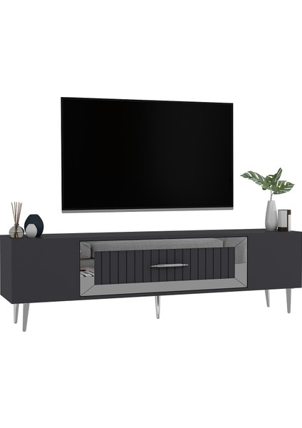 DEKOLP3CT Tv Sehpası Antrasit-Gümüş modelleri
