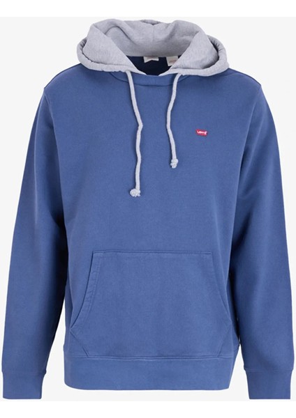 Erkek Kapüşonlu Mavi Sweatshirt - 001TV-0001