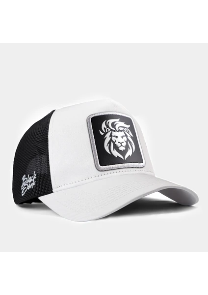 Black Börk Blackbörk V1 Trucker Aslan - 9sb Kod Logolu Unisex Beyaz-Siyah Şapka (Cap)