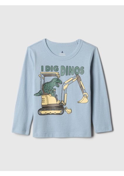 Erkek Bebek Açık Mavi Mix And Match Grafikli T-Shirt