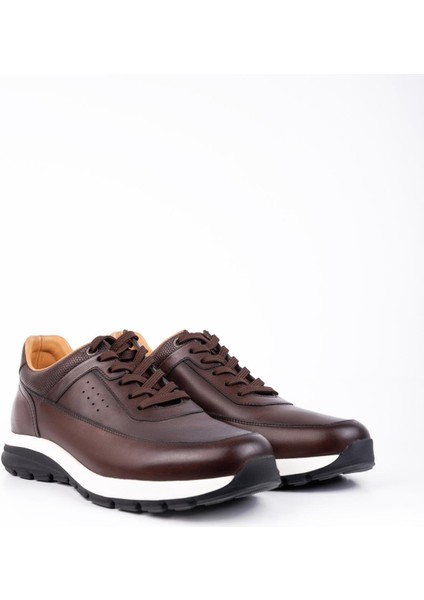 Koyu Kahverengi %100 Deri Analin Bağcıklı Casual Ayakkabı 1033245161