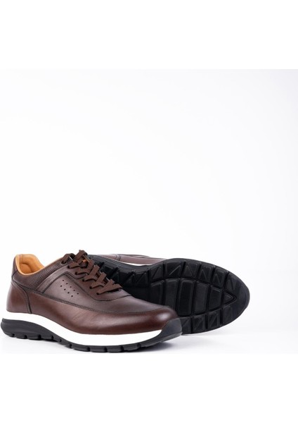 Koyu Kahverengi %100 Deri Analin Bağcıklı Casual Ayakkabı 1033245161