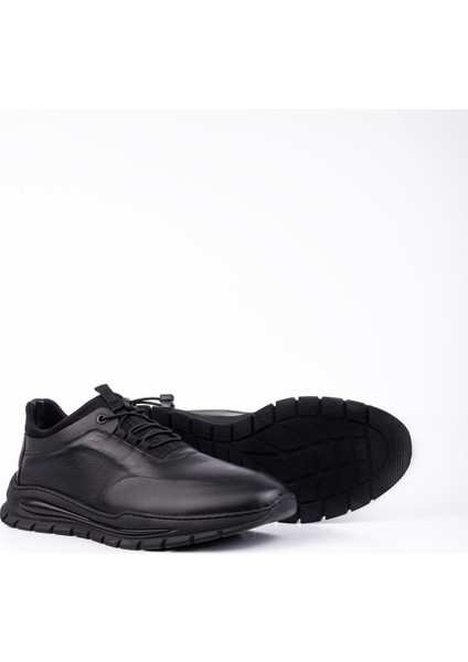 Siyah %100 Deri Analin Bağcıklı Casual Ayakkabı 1033245165