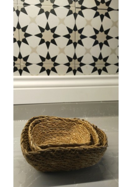 Handmade Kare Mını Sepet Seti 3lü