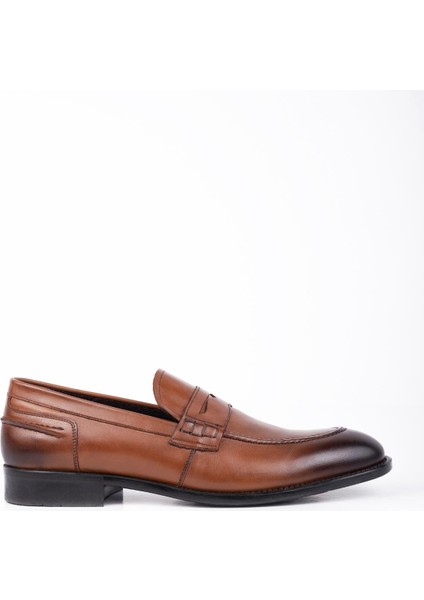 Taba %100 Deri Analin Bağcıksız Classic Ayakkabı 1033245167