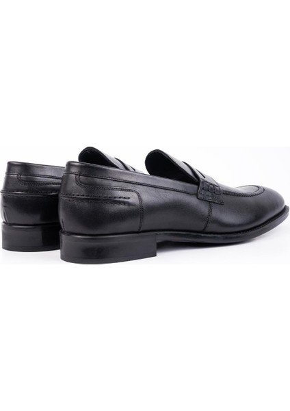 Siyah %100 Deri Analin Bağcıksız Classic Ayakkabı 1033245167 fırsatları