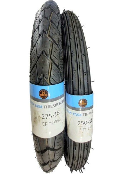 275-18 Tt / 250-18 Tt Cg Motosiklet Lastiği Ön Arka Takım Set Dış Lastik Epfset