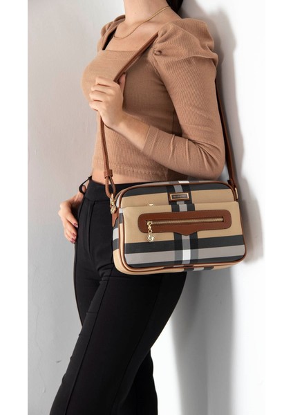 Bej - Taba SP491 Kadın Çapraz Çanta