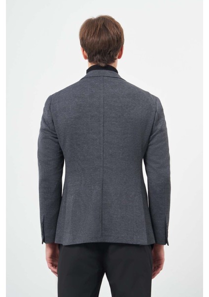 Koyu Lacivert Örme Mono Yaka 6 Drop Slim Fit Ceket 1002245152 fırsatları