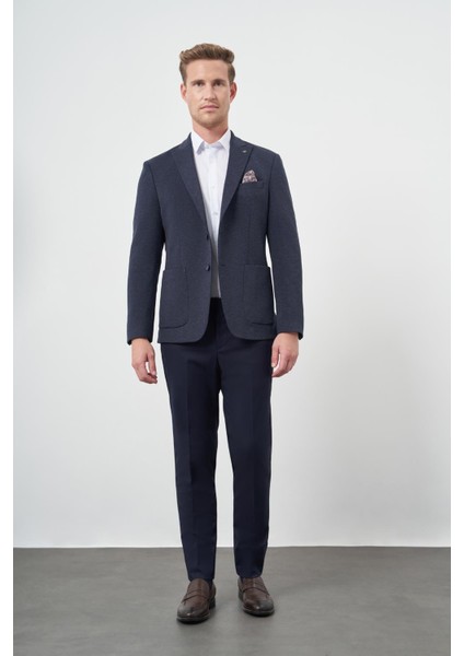 Lacivert Örme Kılıç Yaka 6 Drop Slim Fit Ceket 1002245156 fiyatları