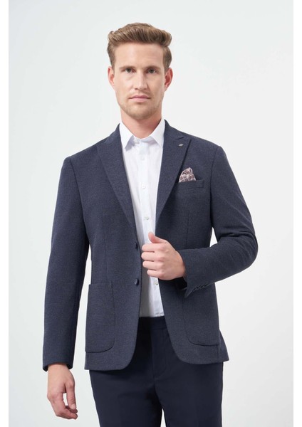 Lacivert Örme Kılıç Yaka 6 Drop Slim Fit Ceket 1002245156 modelleri