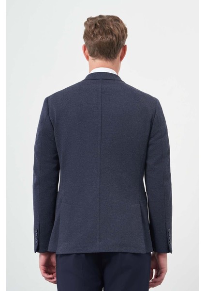 Lacivert Örme Kılıç Yaka 6 Drop Slim Fit Ceket 1002245156 indirimleri