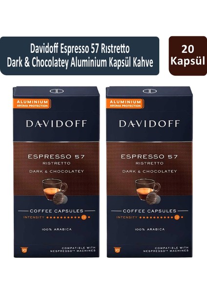 Espresso 57 Ristretto Dark & Chocolatey Kapsül Kahve x 2 Adet