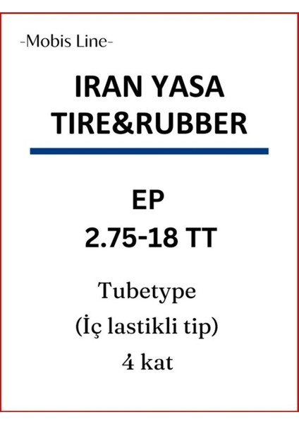 Motor Lastik 275-18 Tt Iç Lastik Set (Iç Lastikle Kullanıma Uygundur) 6kat Ep