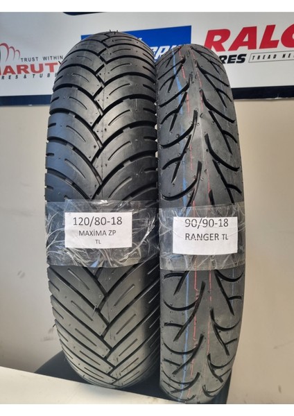120/80-18 ve 90/90-18 Motosiklet Lastik Takımı Tl (Tubeless - Dubleks) Maxima