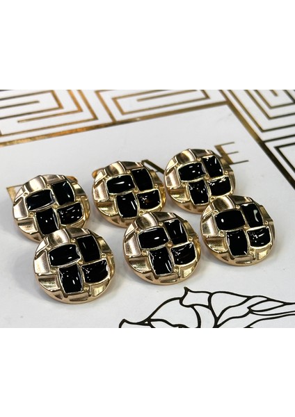 Ortasi Siyah Mine Detayli Lux Tasarim Dugme (36BOY)