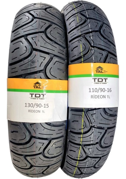 130/90-15 ve 110/90-16 Takım Tl (Tubeless - Dubleks) Chopper Lastiği Rideonset1(K)