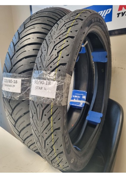 90/90-18 ve 120/80-18 Motosiklet Lastik Takımı Tl (Tubeless - Dubleks) Maximastar modelleri