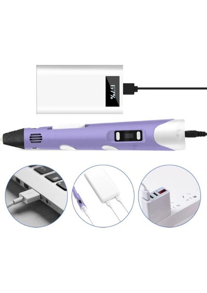 3D Kalem USB Kablolu MOR Üç Boyutlu Yazıcı Kalem ve PEMBE Tavşan Grafik Tablet Set - 59 Metre Filament modelleri
