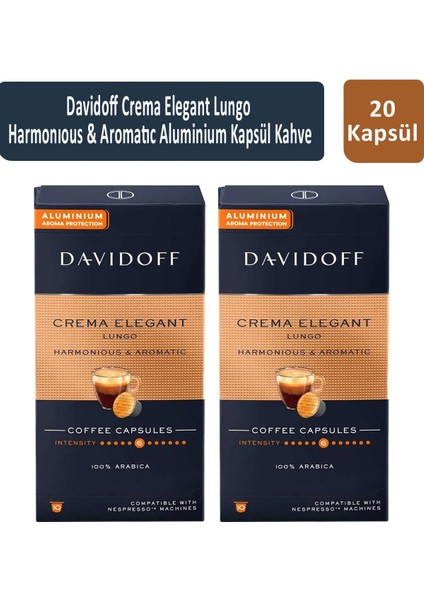 Crema Elegant Lungo Harmonious & Aromatic Kapsül Kahve x 2 Adet