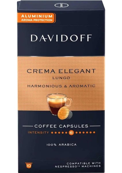 Crema Elegant Lungo Harmonious & Aromatic Kapsül Kahve x 2 Adet