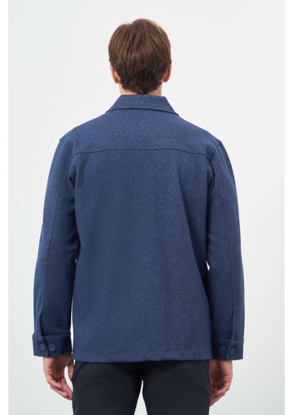 Lacivert Örme Polo Yaka Jakarlı Desen Yırtmaçsız Astarsız Slim Fit Classic Mont 1007245161 indirimleri