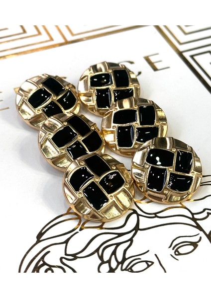 Ortası Siyah Mine Detaylı Özel Tasarım Lüx Düğme(40 Boy)