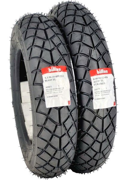 350-10 ve 90/90-12 Takım Tl (Tubeless - Dubleks) BL35SET