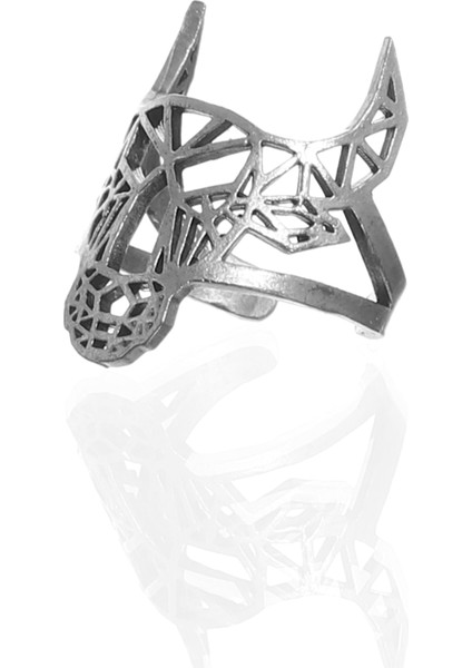 Erkek Antik Gümüş Kaplama Ayarlanabilir Boğa Yüzük indirimleri