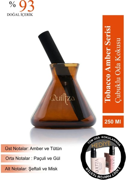 Quiltza Home Tobacco Amber Serisi Çubuklu Oda Kokusu 250 ml