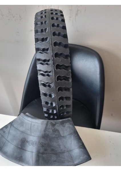 400-8 (Tubetype) Motorsiklet/sepet Lastiği+ Iç Lastik Set Powerlugset1