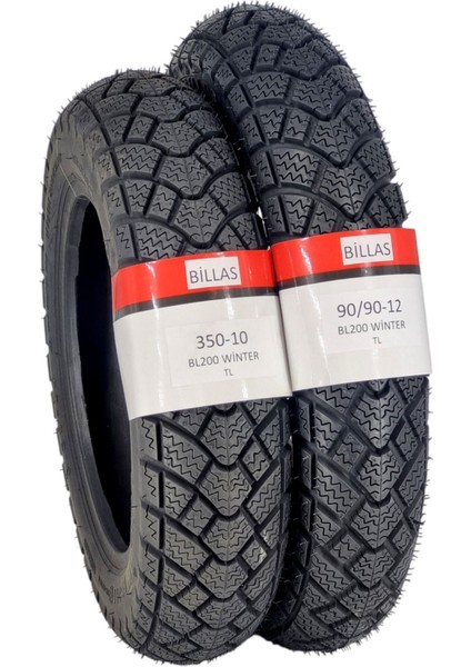 Kışlık Lastik 350-10 ve 90/90-12 Takım Tl (Tubeless - Dubleks) BL200SET