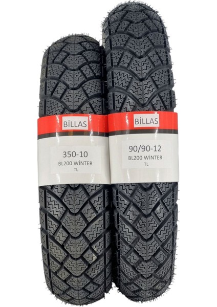 Kışlık Lastik 350-10 ve 90/90-12 Takım Tl (Tubeless - Dubleks) BL200SET modelleri