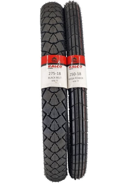 Cg Motor Lastik 275-18 ve 250-18 Tt (Tubetype - Iç Lastikli Tip) Takımı BLACKBELTMPPCG01