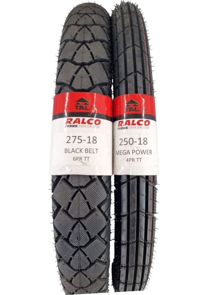 Cg Motor Lastik 275-18 ve 250-18 Tt (Tubetype - Iç Lastikli Tip) Takımı BLACKBELTMPPCG01