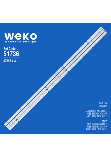 WKSET-6736 37395X3 SE43D10-ZC22AG-03 10S1P 3 Adet LED Bar
