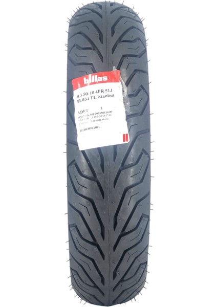 Motosiklet Lastik 350-10 Tl (Tubeless - Dubleks) BL34