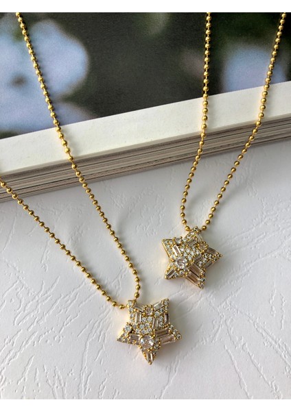 Baget Taşlı Yıldız Gold Zincir Kolye fiyatları