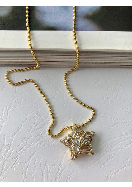 Baget Taşlı Yıldız Gold Zincir Kolye fırsatları