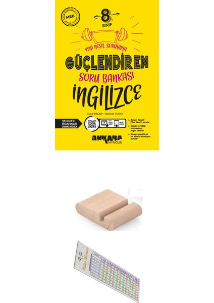 8. Sınıf Güçlendiren Ingilizce Soru Bankası+Telefon Tutucu+Soru Çözüm Ayracı